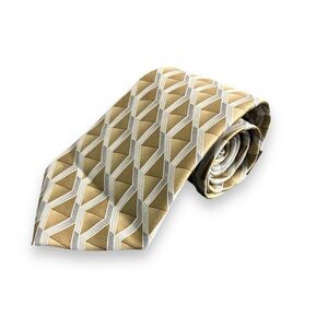 VIA EUROPA Silk Geometric Print Tie